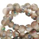 Glaskralen mat holographic line 4mm  Champagne grey